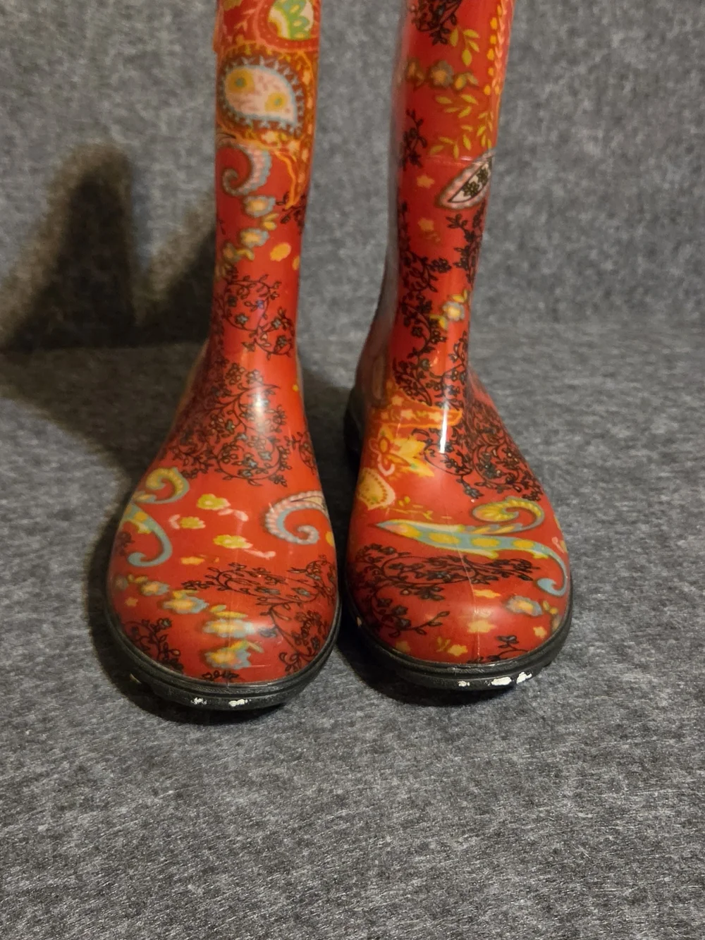 Sloggers Red Paisley Pattern Women's Waterproof Rain And Gardening Boots